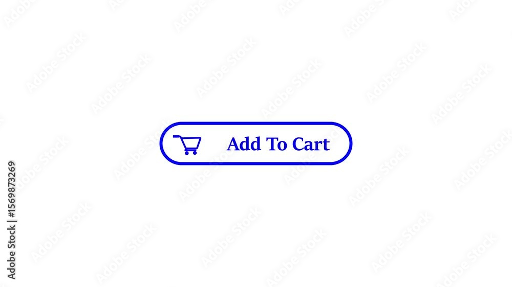 Digital add to cart button with shopping cart icon on white background Digital add to cart button with shopping cart icon on white background