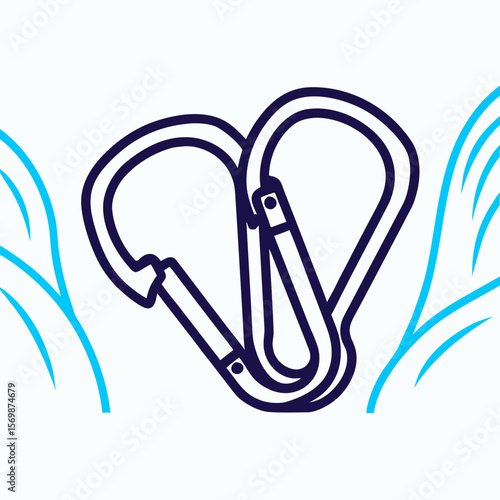 Two Locking Carabiners Clip Together, Climbing Gear