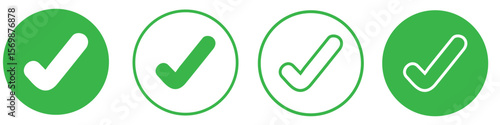 Ok vector icon set. Check mark illustration sign collection. Yes and no symbol.