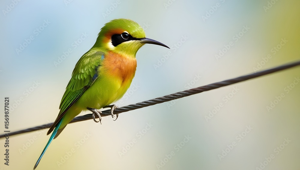 Fototapeta premium Vibrant bee-eater with glistening feathers