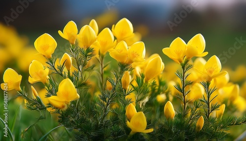 easter broom yellow flowers in the spring