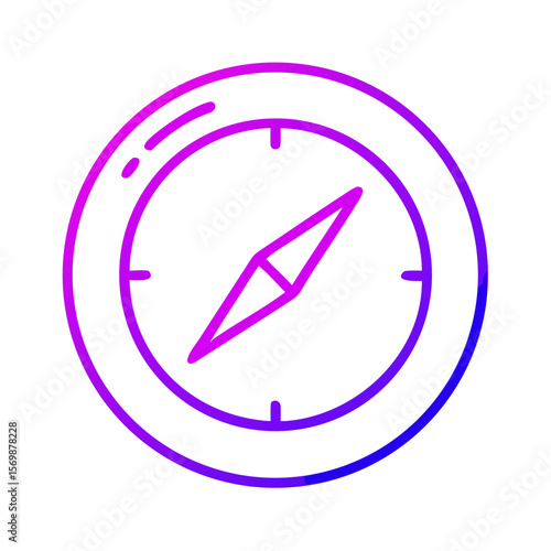 Free Download Compass icon in neon style with purple and blue gradient colors   - GFXLoad