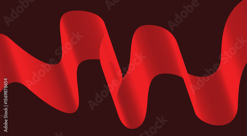 Wavy Blend Abstract Curved Background Red Color Design Vector Illustration