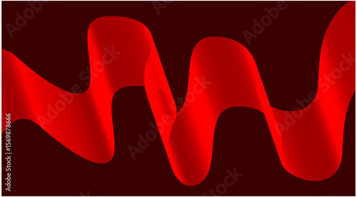 Wavy Blend Abstract Curved Background Red Color Design Vector Illustration