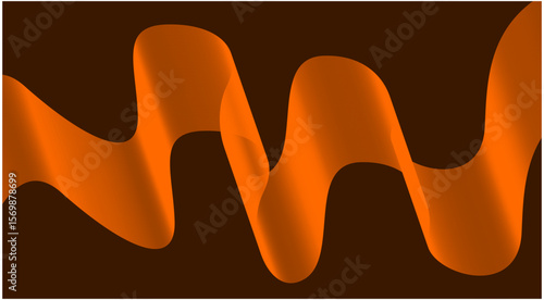 Wavy Blend Abstract Curved Background Orange Color Design Vector Illustration