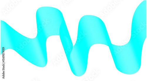 Wavy Blend Abstract Curved Cyan Color Background Design Vector Illustration