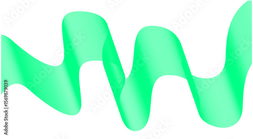 Wavy Blend Abstract Curved Green Cyan Color Background Design Vector Illustration