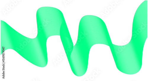 Wavy Blend Abstract Curved Green Cyan Color Background Design Vector Illustration