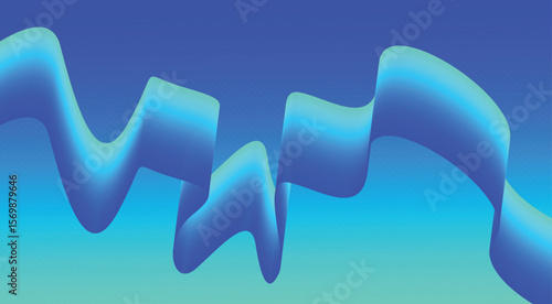 Wavy Blend Abstract Curved Background Blue Cyan Design Vector Illustration