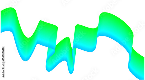 Wavy Blend Abstract Curved Green Cyan Background Design Vector Illustration