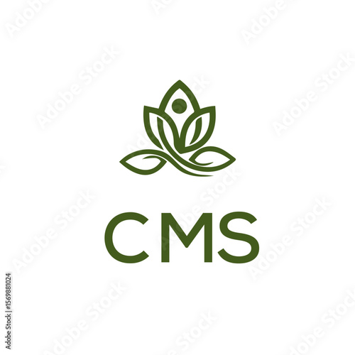 CMS logo design on white  background.