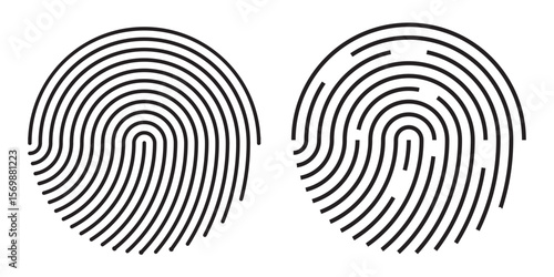Set fingerprint scanning icon sign – stock Fingerprint scanning icon sign.