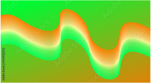 Abstract Blend Wavy Curved Background Green Multicolor Gradient Design Vector Illustration