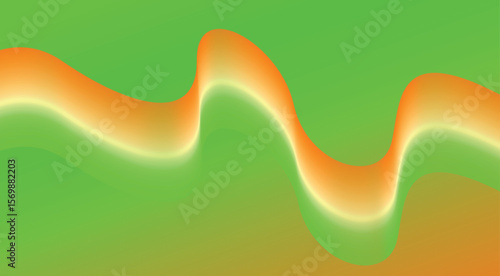 Abstract Blend Wavy Curved Background Green Multicolor Gradient Design Vector Illustration