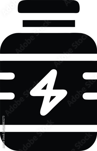 Energy supplement icon black and white