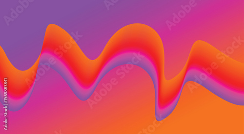 Abstract Blend Wavy Curved Background Colorful Design Vector Illustration