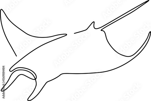 stingray line art logo one line