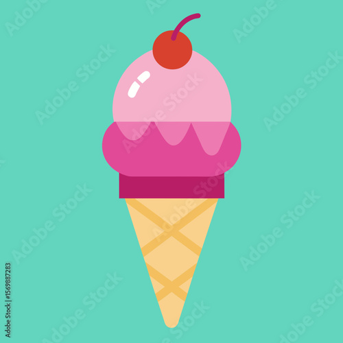 ice cream in pastel colors, vector illustration