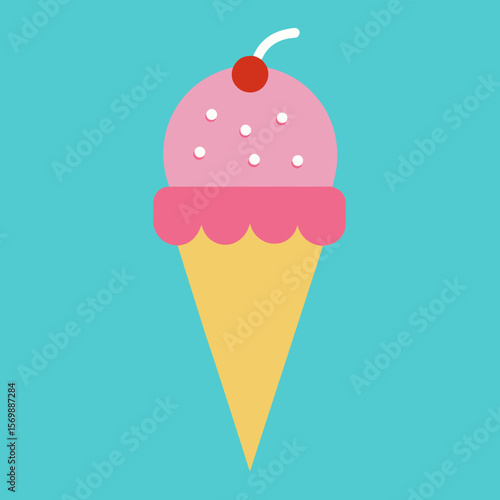 ice cream in pastel colors, vector illustration