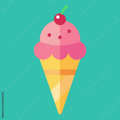 ice cream in pastel colors, vector illustration