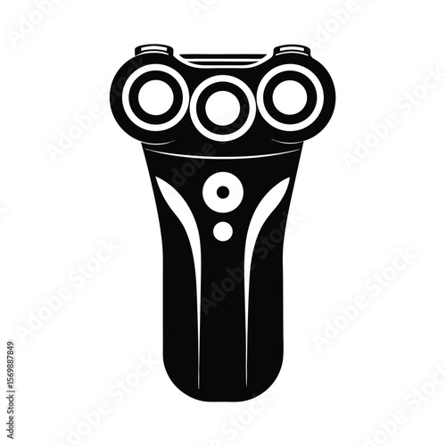 modern rotary electric shaver vector silhouette image