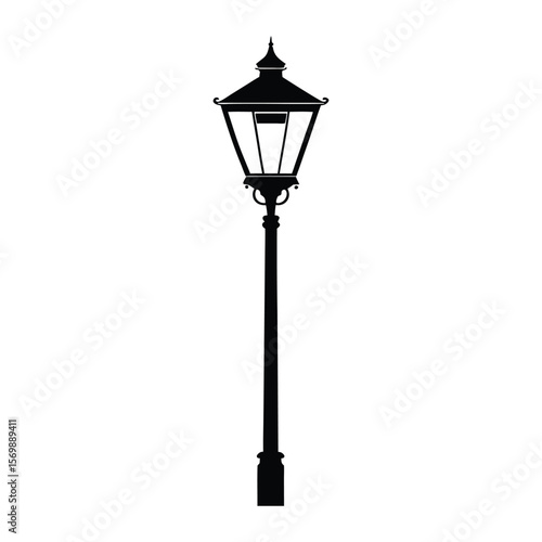 street lamp isolated on white