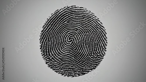 Abstract Fingerprint Analysis: Black and White Close-Up of Forensic Identification