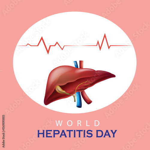 World hepatitis day banner and world hepatitis day july 28th with liver