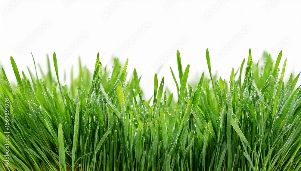 Fototapeta premium green grass with dew drops high resolution for isolate image