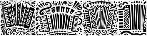 Hand‑Drawn Akordeon Illustration, Tribal Musical Folk Art Pattern Vector for Festival and Cultural Adventure Themes Design
