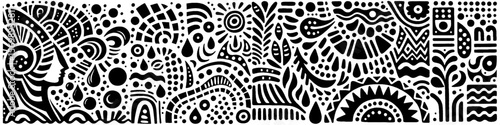 Hand‑Drawn Woman and Water Illustration, Tribal Nature Folk Art Pattern Vector for Wellness and Outdoor Adventure Themes Design