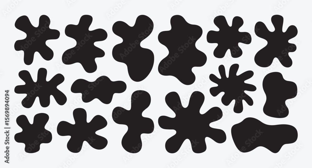 Fototapeta premium Organic shapes black and white abstract pattern vector