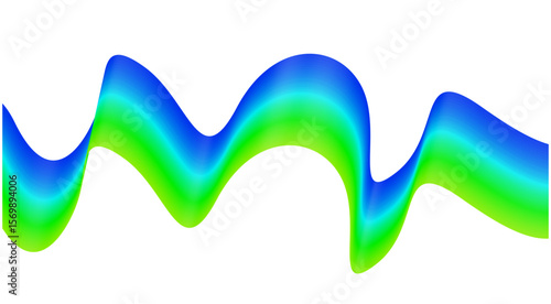 Abstract Blend Wavy Curved Green Cyan Gradient Design Background Vector Illustration