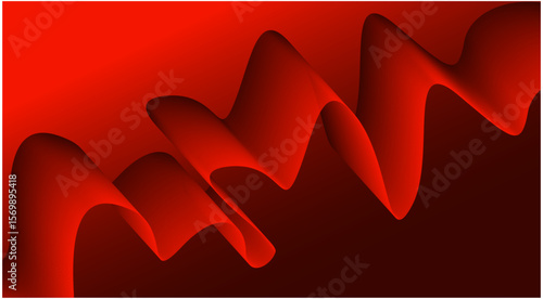 Abstract Blend Wavy Flowing Curved Background Red Design Vector Illustration