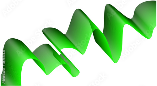 Abstract Blend Wavy Flowing Curved Green Design Background Vector Illustration