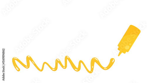 マスタードでジグザグの線を引くイラスト_16:9