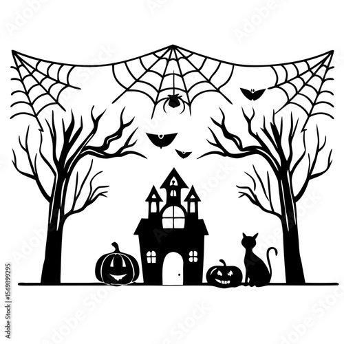 Spooky Web Halloween Silhouette