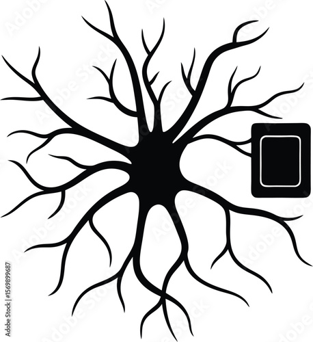 axon terminal on white background.eps