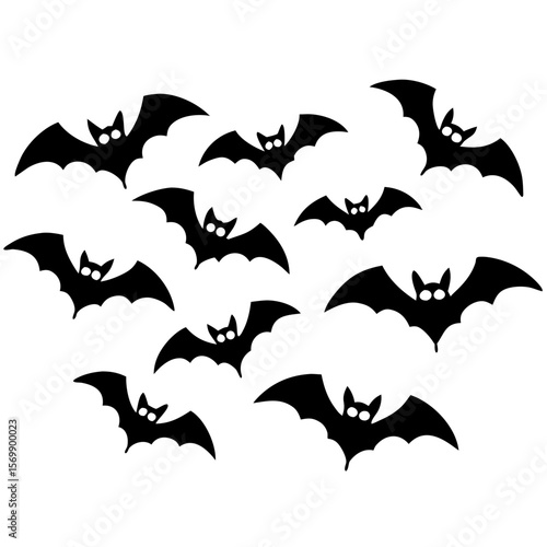 Spooky Flying Bat Silhouette Decorations