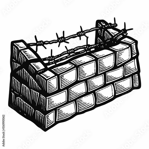 War Zone Barricade with Barbed Wire for Conflict News, Journalism Articles, Informative Websites, and Awareness Campaigns  
