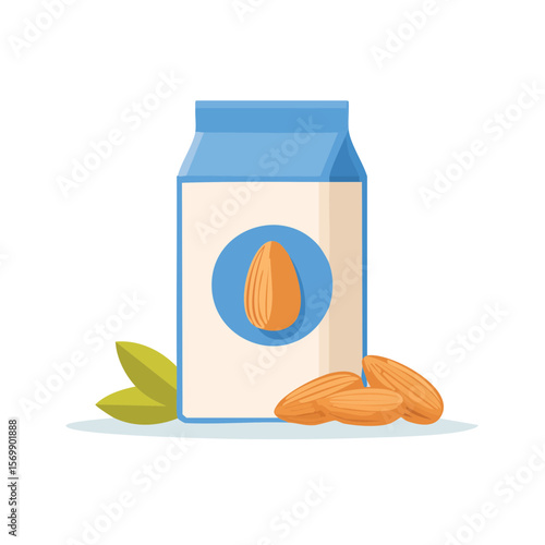 Almond Milk Icon Isolated on a Transparent Background 