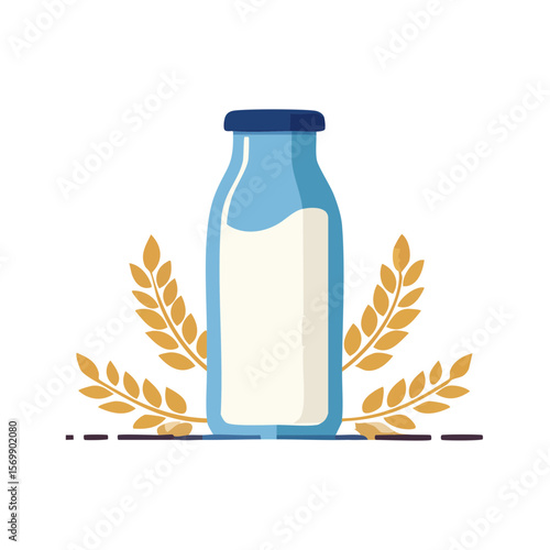 Oat Milk Icon Isolated on a Transparent Background 