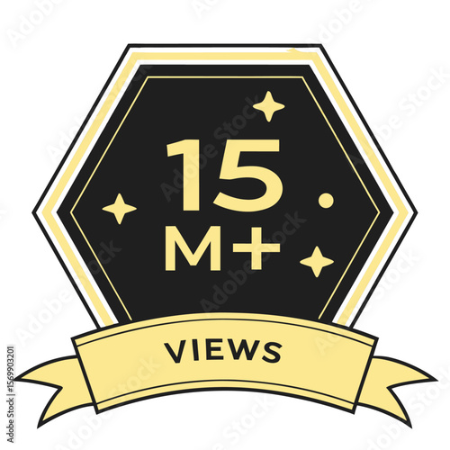 Golden anniversary label with ribbon and best choice badge design
