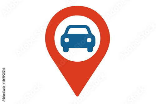 Vector Illustration of a Ride-Share App Location Icon