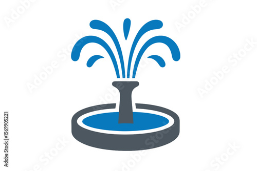 Vector Illustration of a Flat Fountain Icon