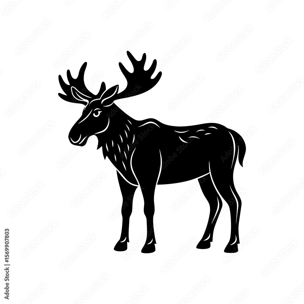 Fototapeta premium Moose clipart on a white background vector illustration