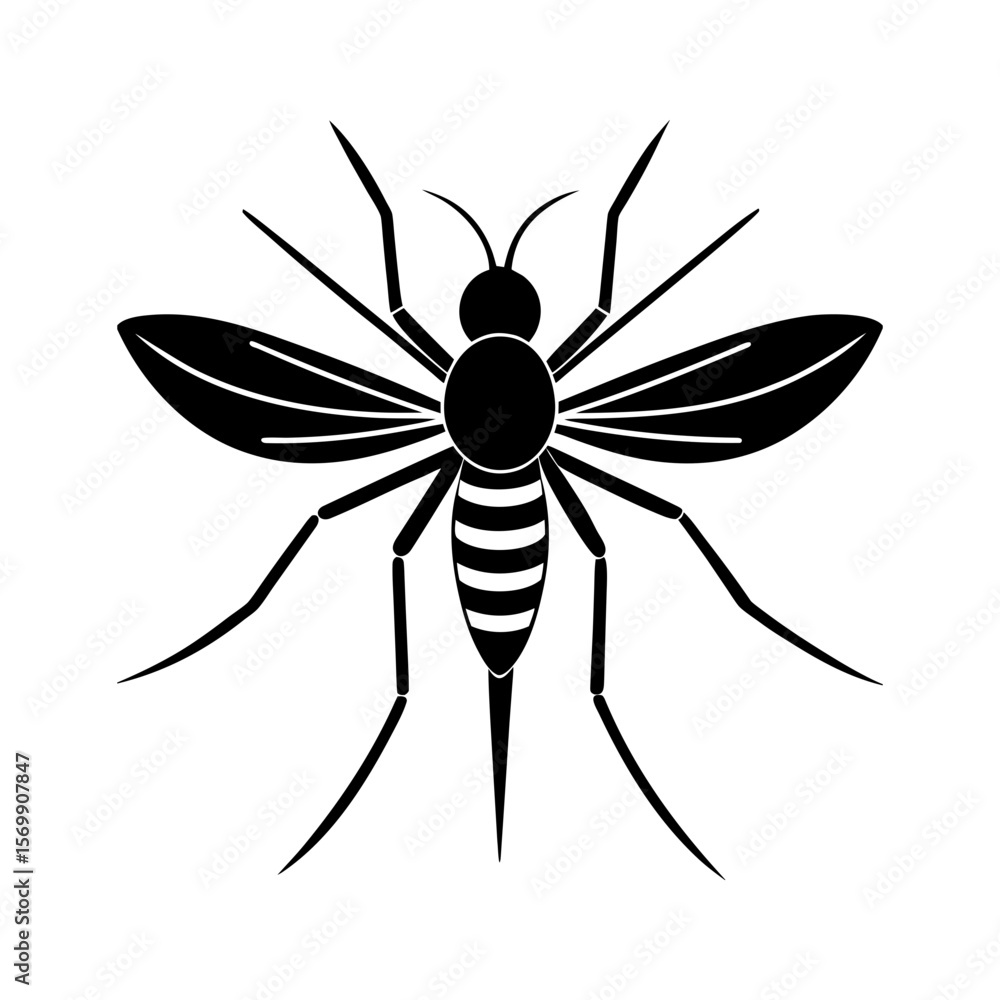 Mosquito clipart on a white background vector illustration Mosquito clipart on a white background vector illustration
