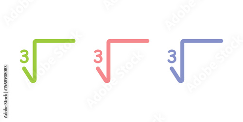 Mathematical Symbol. Cube Root Symbol in Mathematics.