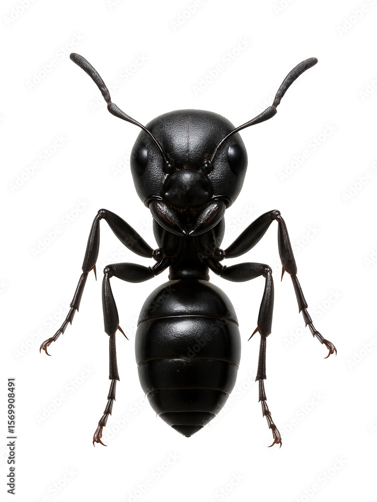 Pavement ant with brownish-black body and visible segmentation on the abdomen Pavement ant with brownish-black body and visible segmentation on the abdomen