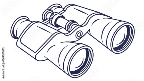  Binoculars Line Art Illustration